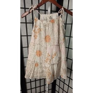 Oldy Navy Boho Hippie Flower Girl Tie Tiered Dress Size 14